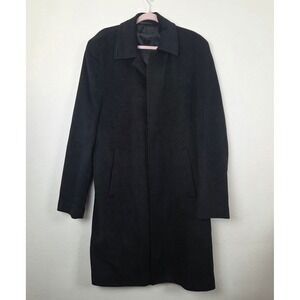 Joseph Abboud Overcoat Mens 44XL Black Wool Blend Full Length Car Coat RN21510